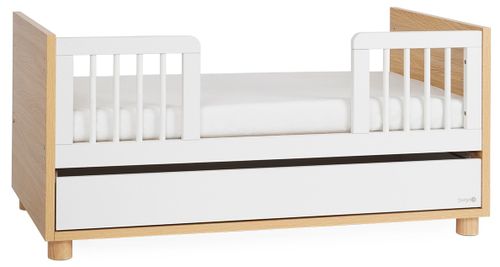 תוספת מגן שהופך מיטת תינוק קורי למיטת מעבר - לבן