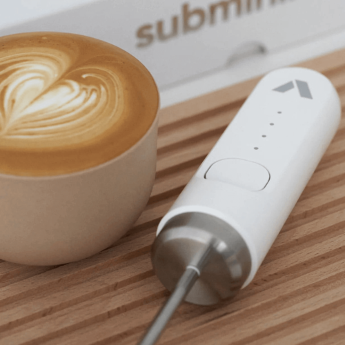 מקציף חלב נאנו-פואמר ליתיום נטען לבן Subminimal NanoFoamer V2 Lithium