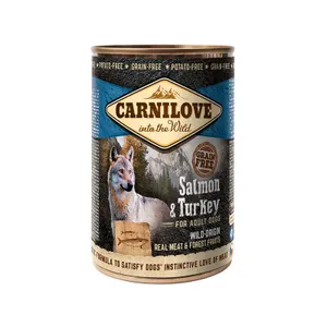שימור קרנילאב פטה סלמון והודו לכלבים 400 גרם CARNILOVE