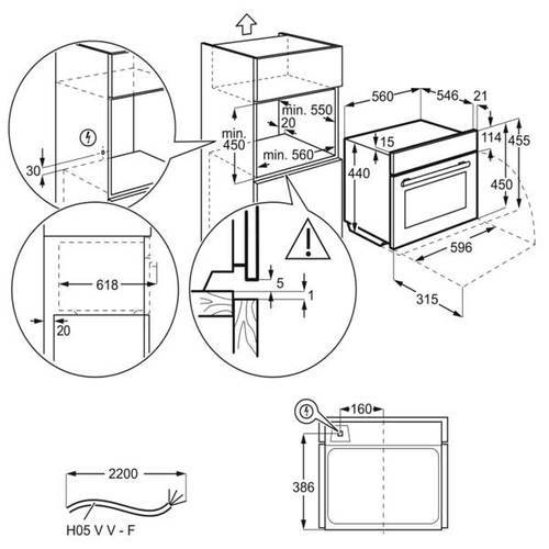 מיקרו בנוי משולב גריל Electrolux EVK6E40X אלקטרולוקס