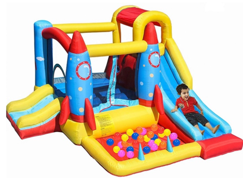 מתקן קפיצה מתנפח בינוני טירת טילים DOCTOR DOLPHIN משטח קפיצה+מגלשה+קיר טיפוס דגם 62113 