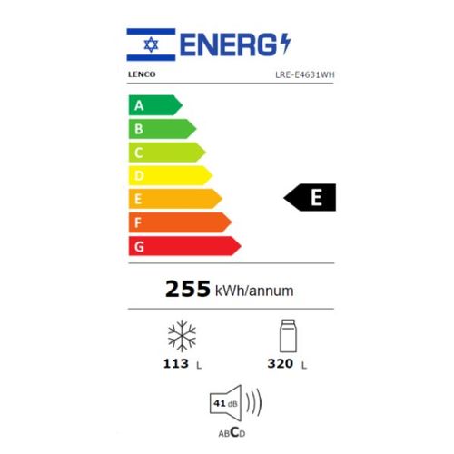מקרר מקפיא עליון 426 ליטר Lenco LRE-E4631WH לבן