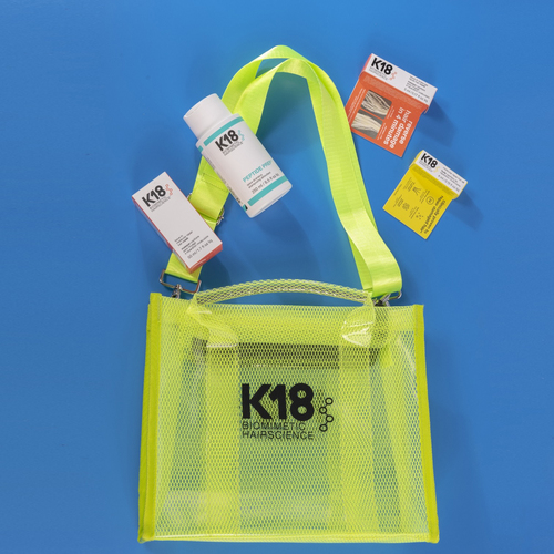 תיק K18 מכיל מסכה לתיקון 50ML + שמפו דיטוקס 250ML + מתנות ותיק אופנתי