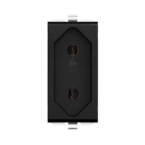 2 מפסק יחיד + 1 שקע + שקע דו פיני + שקע USB 20w שחור מט לקופסא 6 – קומפלט – ניסקו סוויץ’