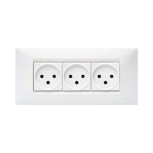 3 שקעים לקופסא 6 – קומפלט – ניסקו סוויץ’