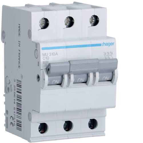 חצי אוטומט 6KA 3X10A HAGER