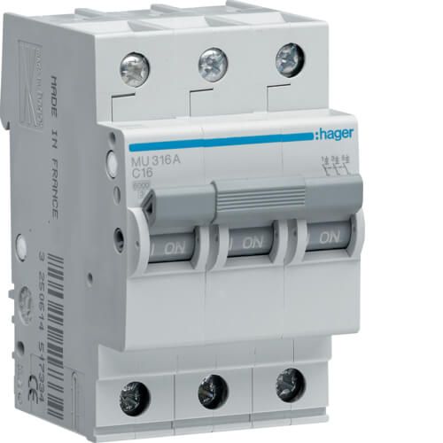 חצי אוטומט 6KA 3X16A HAGER