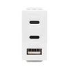 מטען 3 יציאות USB 2C+A PD 20W 1 מודול ניסקו סוויץ’