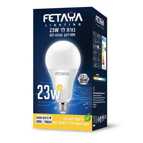 נורת ליבון לד 23W הברגה E27 אור חם
