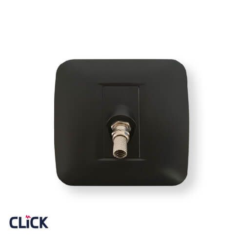 שקע TV שחור “קליק” לקופסא עגולה