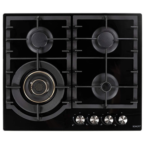 כיריים גז MIDEA מידאה טורבו וולקנו 4 להבות דגם 60G40ME096-GFD