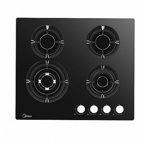 כיריים גז 4 להבות מיאדה MIDEA בגימור זכוכית שחורה דגם 60GH503B