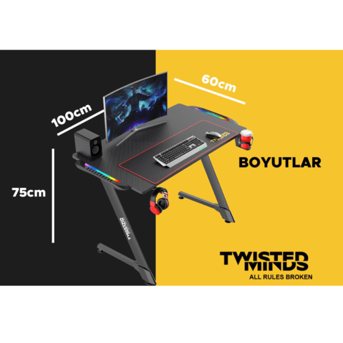 Twisted Minds Gaming Carbon Desk