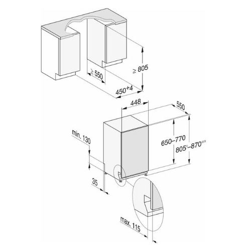 מדיח כלים 9 מע' צר אינטרגלי מלא Miele G5590SCVI 