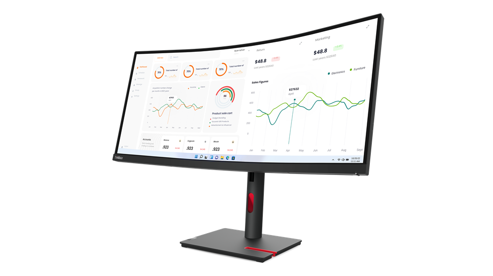 מסך מחשב 34 אינטש Lenovo ThinkVision T34w-30 63D4GAT1IS UWQHD לנובו