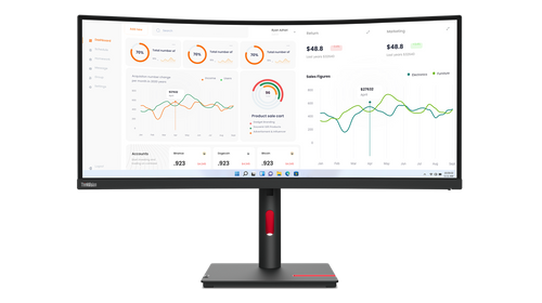 מסך מחשב ‏34 ‏אינטש Lenovo ThinkVision T34w-30 63D4GAT1IS UWQHD לנובו
