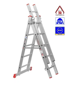 סולם אלומיניום מקצועי תלת חלקי (⋌) 3X9 שלבים KAPRO