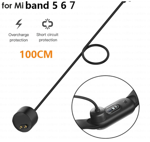כבל טעינה מגנט לשעון חכם שיאומי 5-6-7 Xiaomi Mi band באורך מטר