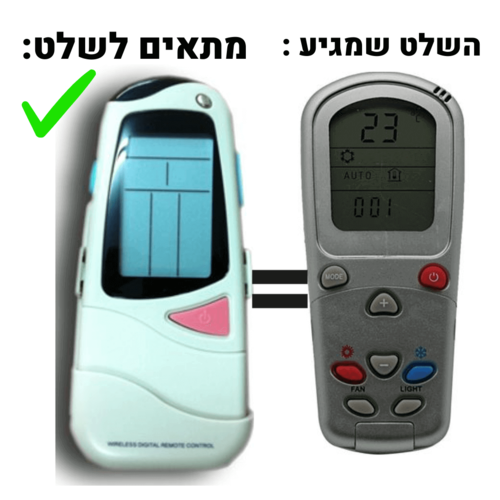 מסך תצוגה מואר ולחצני הפעלה בשלט רחוק למזגני תדיראן TAC-490