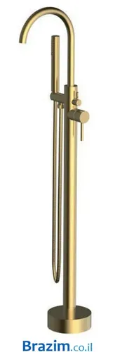 ברז מהרצפה לאמבטיה מדגם S123-BG מבית קארלוס בגימור זהב.