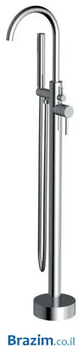 ברז מהרצפה לאמבטיה מדגם S123-C מבית קארלוס בגימור כרום.