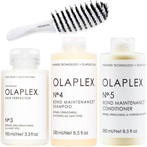ערכה מקצועית לשיקום השיער אולפלקס OLAPLEX NO` 3, 4, 5 + מברשת מתנה