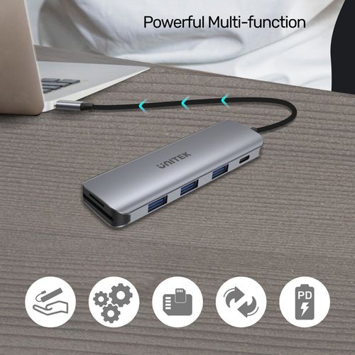 מולטיפורט Unitek H1107C usb 3.1 type-c uhub p6 in 1