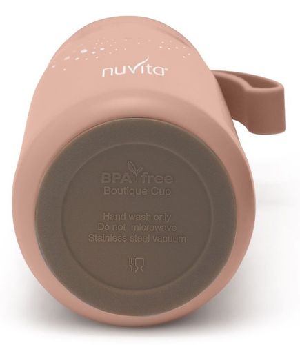 בקבוק/תרמוס טרמי 400 מ''ל עם שסתום לחץ, כוס שתייה ורצועת נשיאה - ורוד פיל