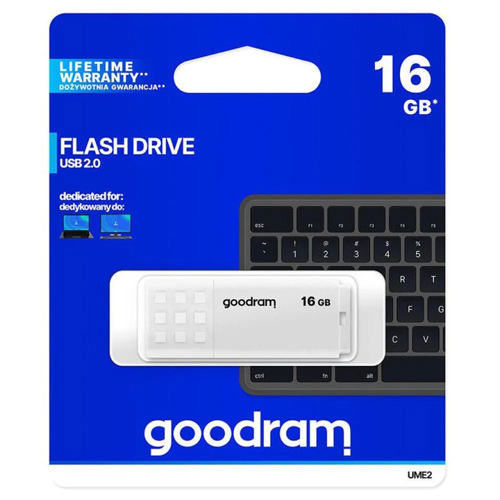 זיכרון נייד GOODRAM UME2 16GB USB 2.0 בצבע לבן