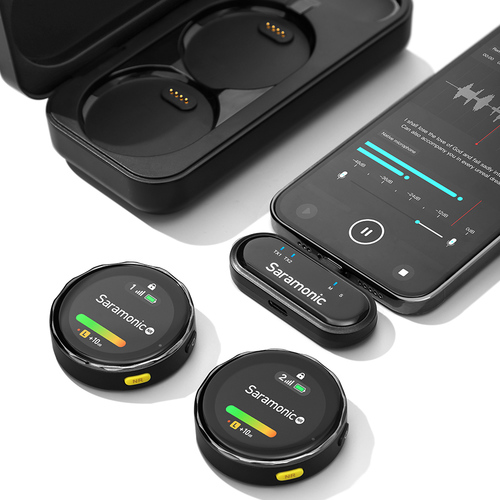 ערכת 2 משדרים מקליטים ומקלט USB-C ו- Lightning אלחוטיים Saramonic Blink Me U2