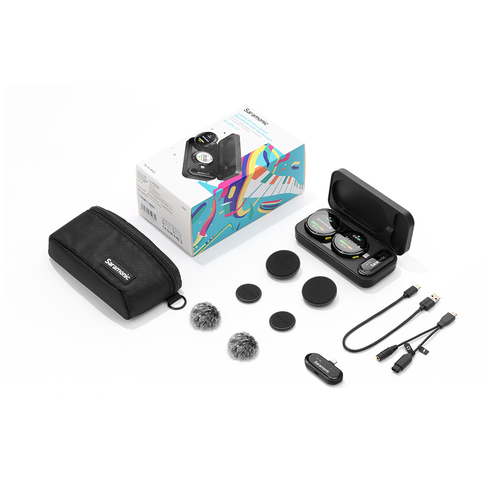 ערכת 2 משדרים מקליטים ומקלט USB-C ו- Lightning אלחוטיים Saramonic Blink Me U2