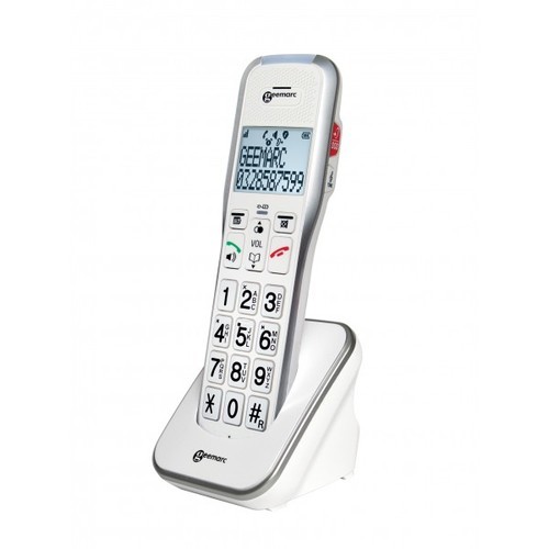 טלפון שולחני מוגבר+ שלוחה אלחוטית Geemarc AmpliDECT CL595-2 Photo עברית אומר שם המתקשר