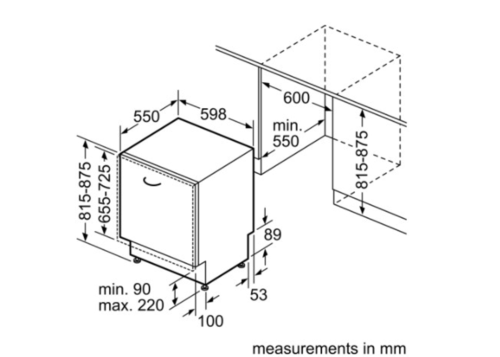 מדיח כלים רחב אינטגרלי מלא Bosch בוש  SMV4HAX21E