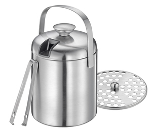 דלי לקרח ומלקחיים נירוסטה FREDDO Ice bucket
