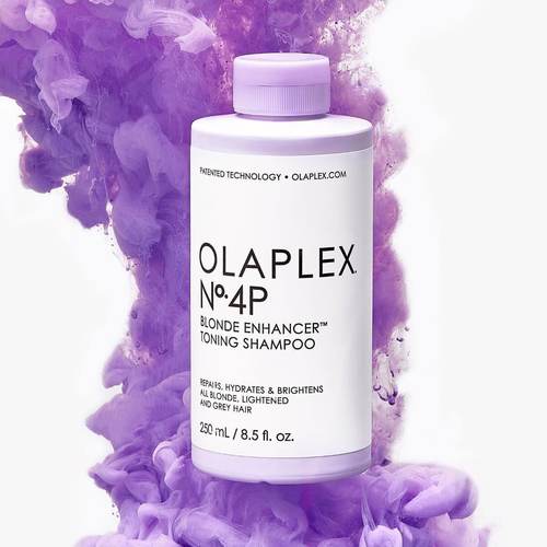 שמפו OLAPLEX NO 4P אולפלקס ללא סולפטים להעצמת הגוון והברק לשיער בלונדיני ולשיער שיבה 250 מ