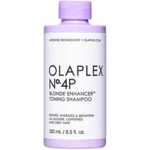 שמפו OLAPLEX NO 4P אולפלקס ללא סולפטים להעצמת הגוון והברק לשיער בלונדיני ולשיער שיבה 250 מ