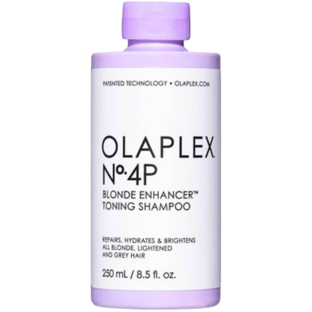 שמפו OLAPLEX NO 4P אולפלקס ללא סולפטים להעצמת הגוון והברק לשיער בלונדיני ולשיער שיבה 250 מ"ל