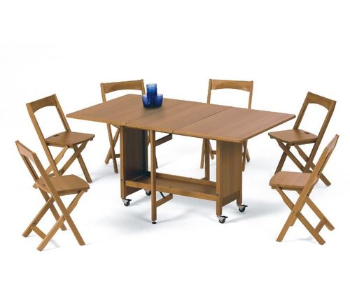 שולחן עם 6 כסאות אינטגרלים  INDACO Table + SET 