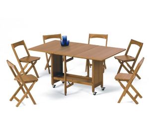 שולחן עם 6 כסאות אינטגרלים  INDACO Table + SET 