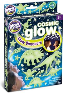 ערכת מדבקות זוהרות בחושך לעיצוב החדר - דינוזאורים וכוכבים 12 יח