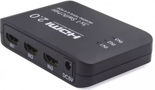 מתג HDMI2.0 4K עם 3 כניסות ויציאה אחת למסך ושלט  Gold Touch E-HDMI-SW3-4KHDR