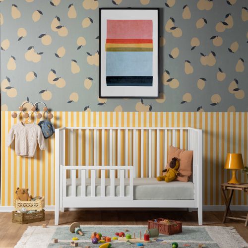 מיטת תינוק הופכת למיטת מעבר ולמיטת ספה דגם להלה - לבן