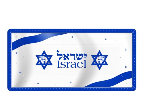 מגש נייר קשיח יום העצמאות דגם 'מניפים את הדגל' - 3 יח'