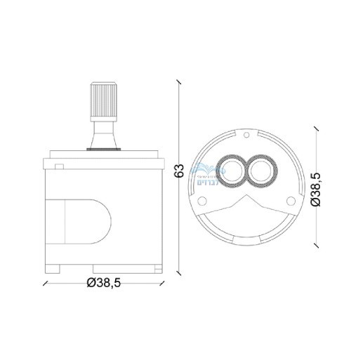 ZUCCHETTI R9734P | מנגנון קרמי למגוון ברזי זוקטי | 38 מ
