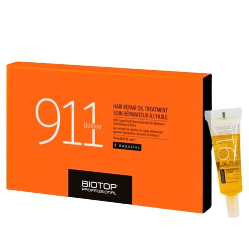 אמפולות BIOTOP 911 לשיקום שיער פגום וחסר חיות ביוטופ 6 יחידות