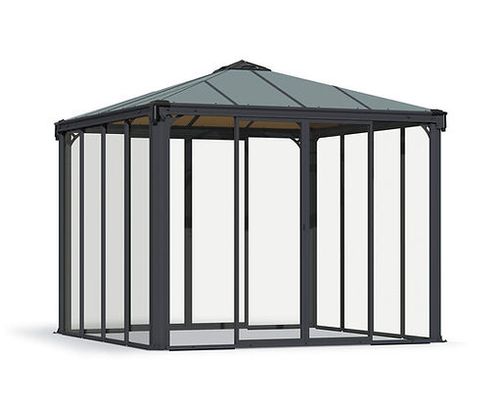 גזיבו אלומיניום סגור לגינה LEDRO אפור כהה 3x3 מק