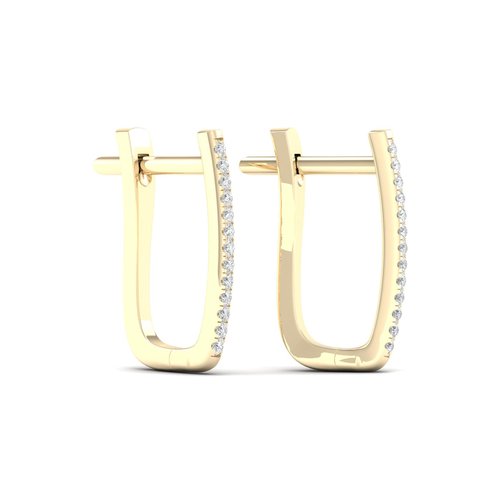 עגילי פס יהלומים זהב 14K