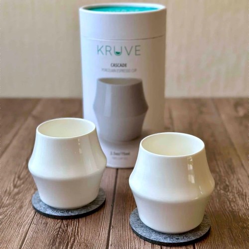 זוג כוסות קרוב אספרסו מפורצלן Kruve Cascade Espresso