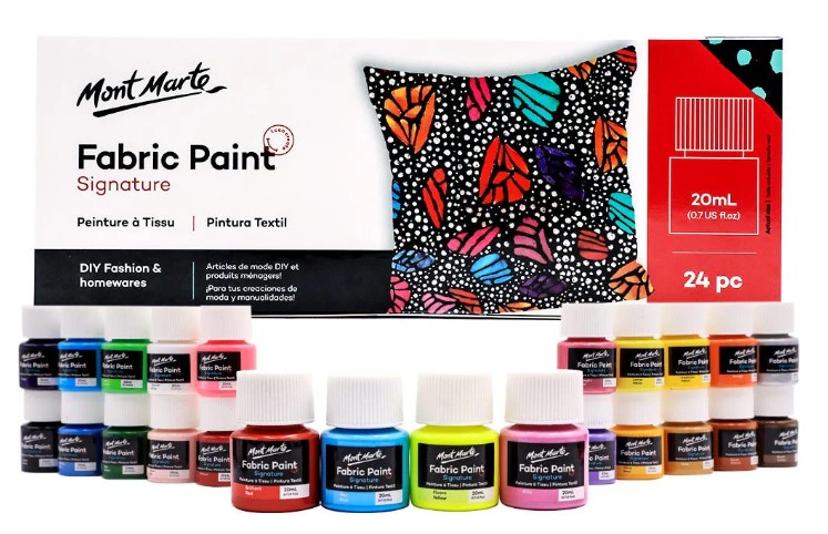 סט 24 צבעי בד MONT MARTE Fabric Paint
