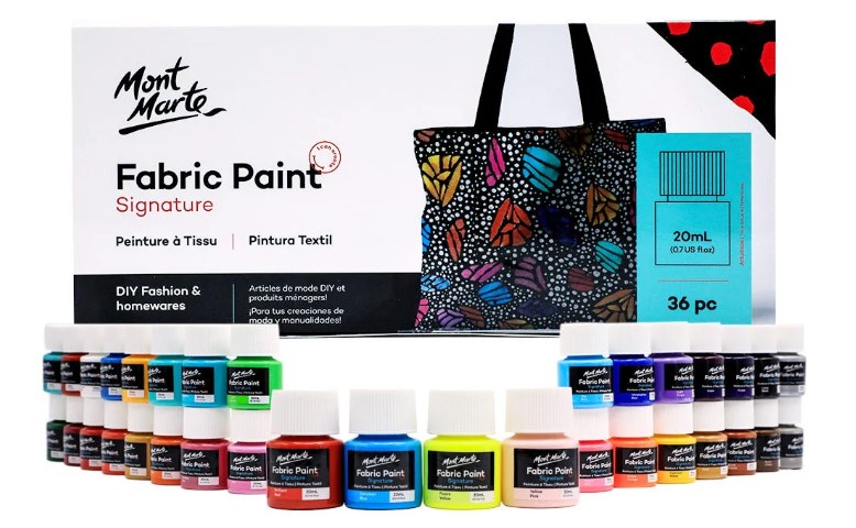 סט 36 צבעי בד MONT MARTE Fabric Paint